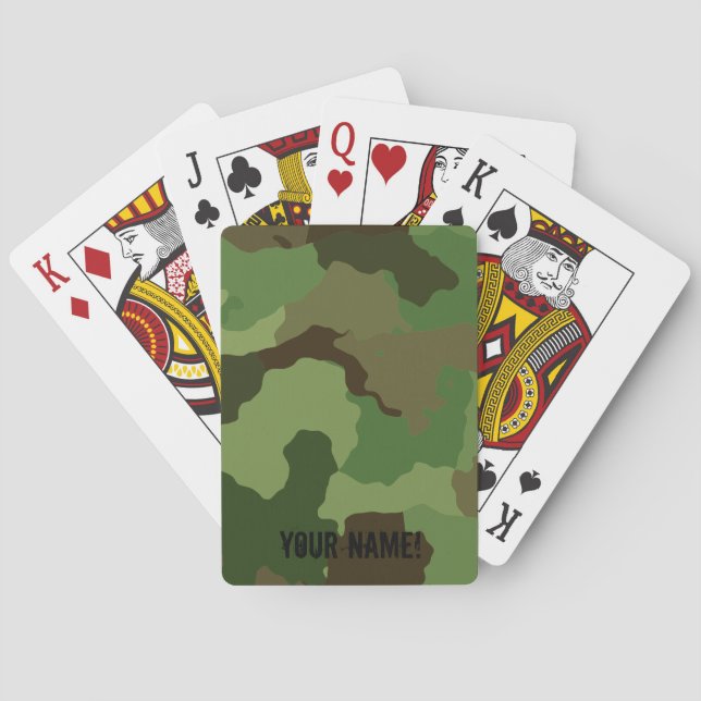 Baraja De Cartas Camuflaje militar tradicional. (Reverso)