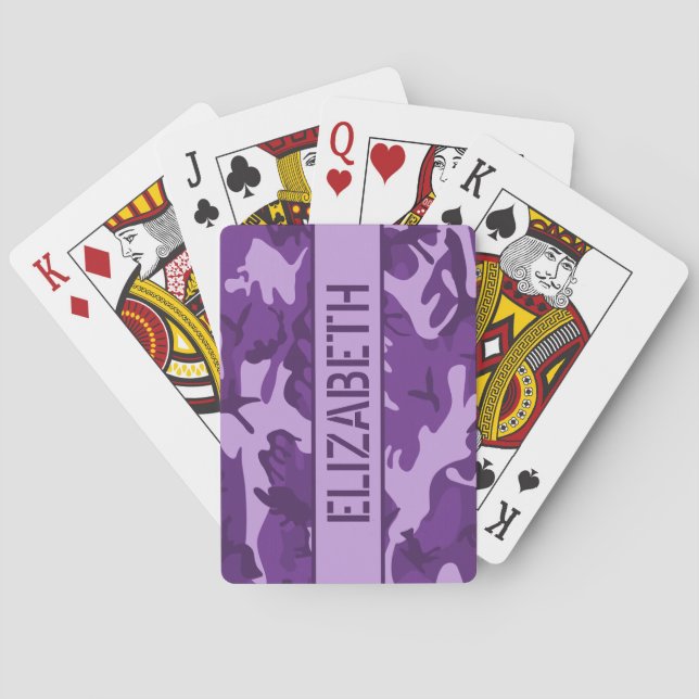 Baraja De Cartas Camuflaje Personalizado Morado (Reverso)