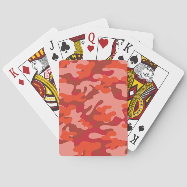 Baraja De Cartas Camuflaje Rojo (Reverso)