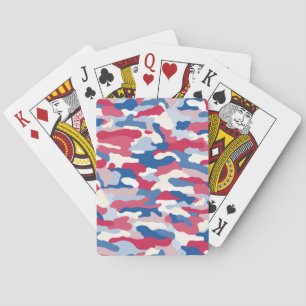 Baraja De Cartas Camuflaje rojo blanco y azul
