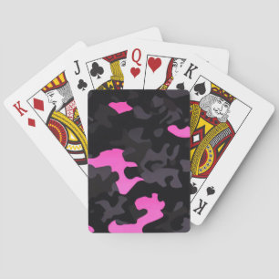 Baraja De Cartas Camuflaje rosa y negro