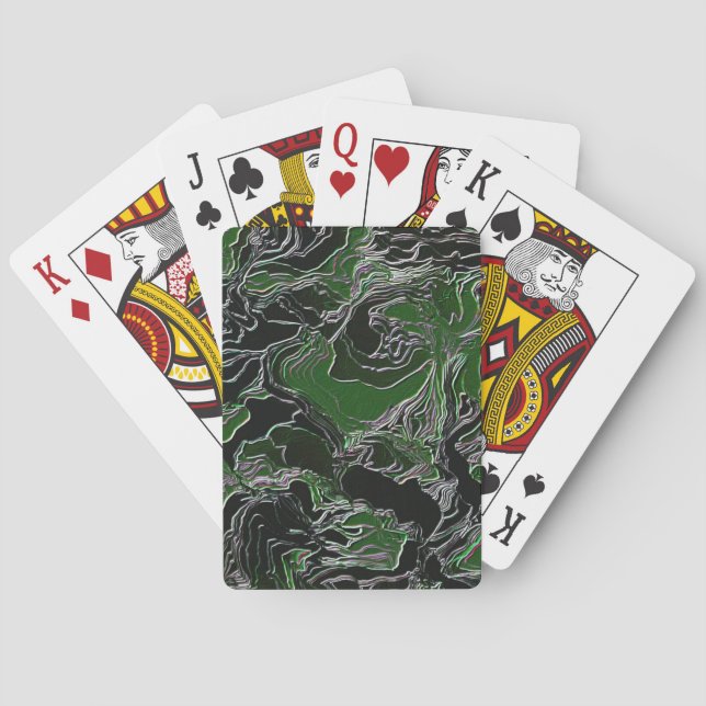Baraja De Cartas Camuflaje verde funky (Reverso)