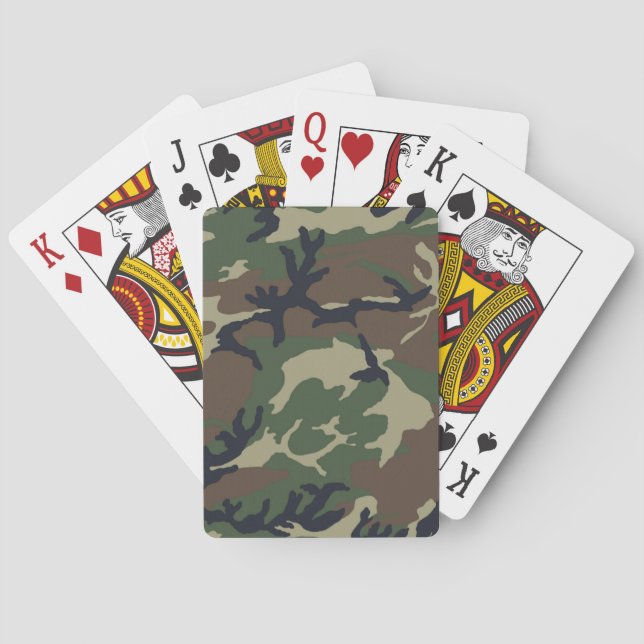 Baraja De Cartas Camuflaje verde marrón (Reverso)