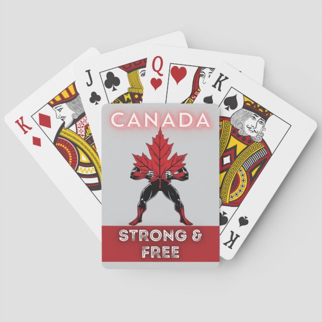 Baraja De Cartas Canadá fuerte y libre (Reverso)