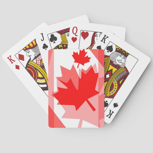 Baraja De Cartas Canadiense de estilo con capas de hojas de arce ro (Reverso)
