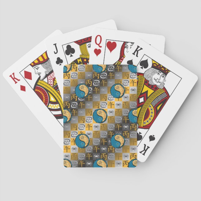 Baraja De Cartas Cáncer & Caballo de Fuego (Reverso)