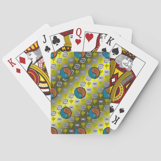 Baraja De Cartas Cáncer y Mono de Madera (Reverso)