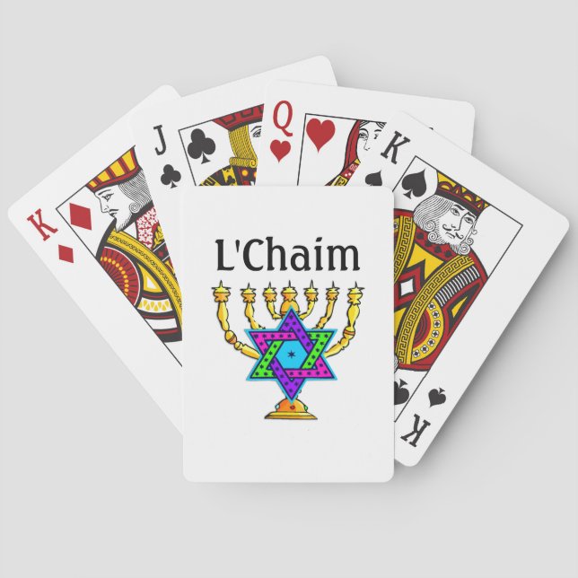 Baraja De Cartas Candlesticks judíos L'Chaim  (Reverso)