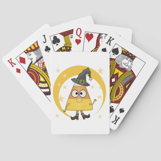 Baraja De Cartas Candy Corn Witch Halloween (Reverso)