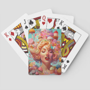 Baraja De Cartas Candy Ice Cream Chica Surreal Fantasía arte