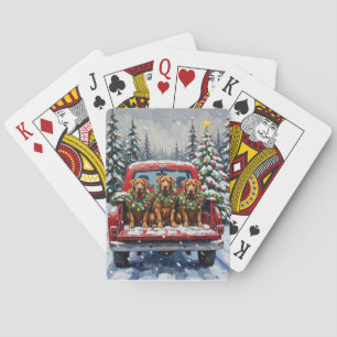 Baraja De Cartas Cane Corso Camioneta Roja Navidad Fiesta