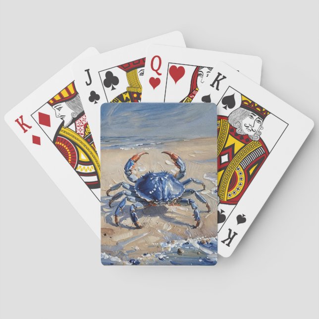 Baraja De Cartas Cangrejo Azul en la Playa (Reverso)