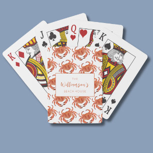 Baraja De Cartas Cangrejos Crustáceo Patrón Océano