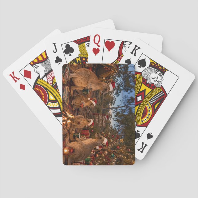 Baraja De Cartas Canguro de Navidad Campamento (Reverso)