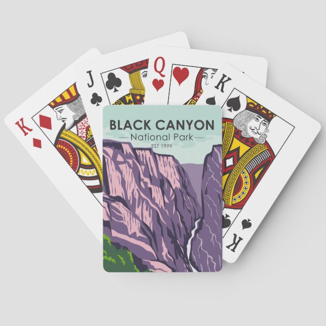 Baraja De Cartas Cañón Negro De La Vendimia Del Parque Nacional Gun (Reverso)