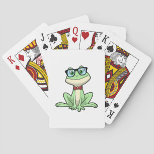 Baraja De Cartas Canto de lentes de vidrio de nerd de rana