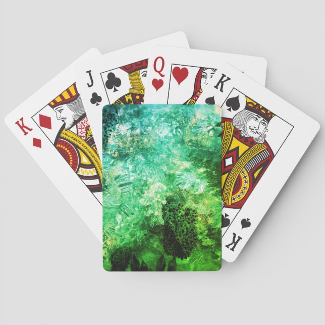 Baraja De Cartas Capas de cristales verdes (Reverso)