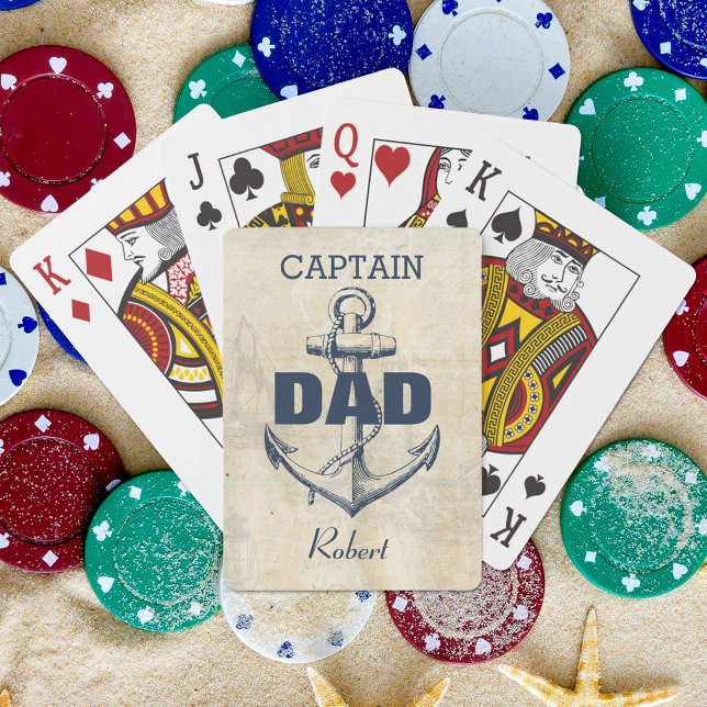 Baraja De Cartas Capitán de ancla náutica personalizado (Subido por el creador)