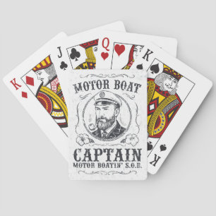 Baraja De Cartas Capitán de lancha motora divertido pontón en barco