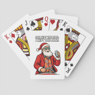 Baraja De Cartas Capitán del barco de Santa Claus cita divertida Na