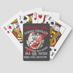 BARAJA DE CARTAS CAPITÁN TRMP DAN POLLO ENCHILADA JESÚS NM