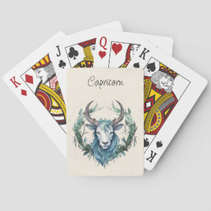 Baraja De Cartas Capricornio Goat Zodiac Watercolor
