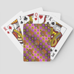 Baraja De Cartas Capricornio y Gallo de Madera