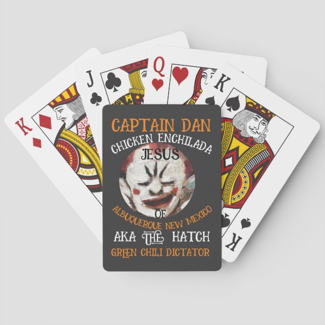 BARAJA DE CARTAS CAPTAIN DAN CHICKEN ENCHILADA JESUS ALBUQUERQUE NM (Reverso)