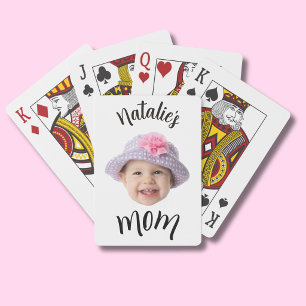 Baraja De Cartas  Cara de bebé niño lindo Foto Nombre del niño Mamá