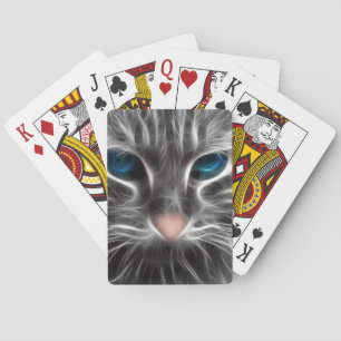 Baraja De Cartas Cara de gato azul impresionante