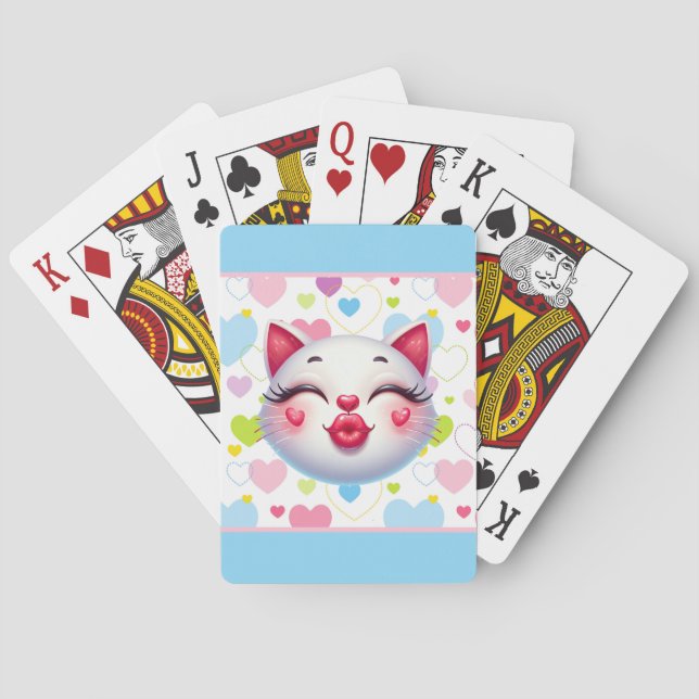 Baraja De Cartas Cara de gato besando (Reverso)