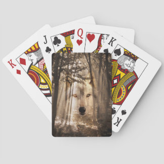 Baraja De Cartas Cara de lobo en el bosque