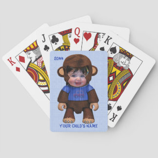 Baraja De Cartas Cara de mono - Niño (tarjetas de juego personaliza