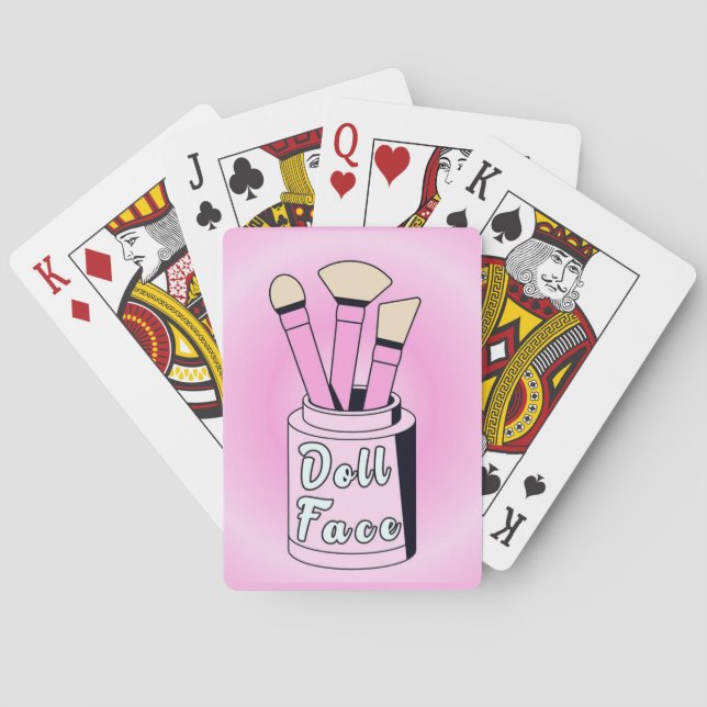 Baraja De Cartas Cara de muñeca - Impresión de lienzo de los años 4 (Reverso)