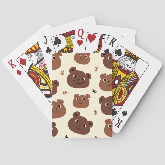 Baraja De Cartas Cara de oso divertida (Reverso)