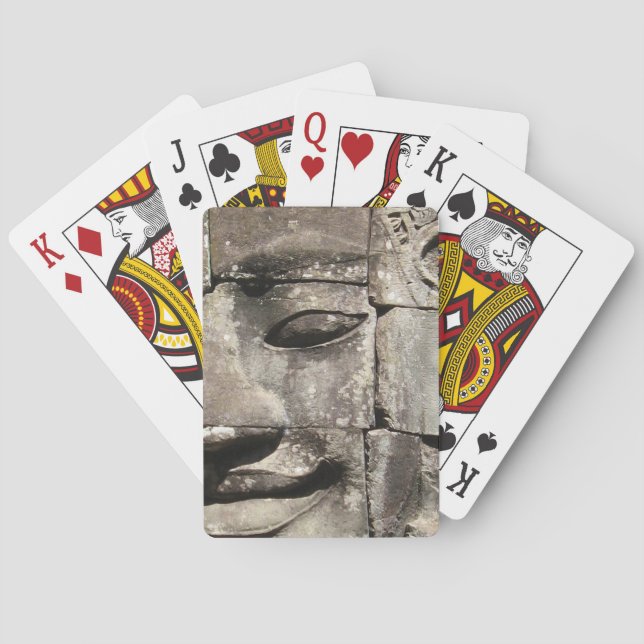 Baraja De Cartas Cara de piedra jemer... Templo de Bayon, Camboya (Reverso)