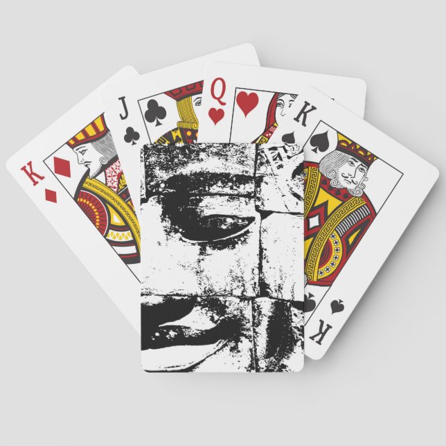 Baraja De Cartas Cara de piedra jemer... Templo de Bayon, Camboya (Reverso)