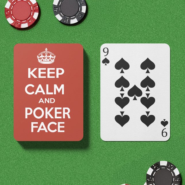 Baraja De Cartas Cara de póquer ( Featuring a bit of word play on the phrase "Keep Calm and Carry On". Perfect for your poker nights!)