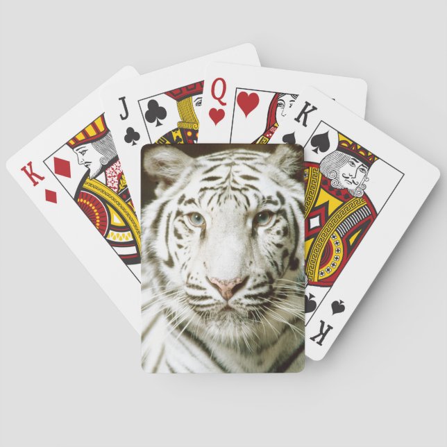 Baraja De Cartas Cara de tigre blanco (Reverso)
