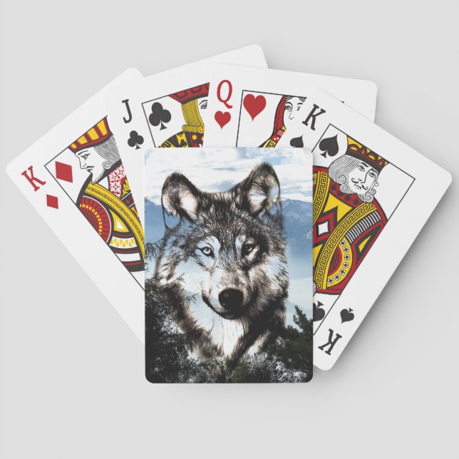 Baraja De Cartas Cara del lobo (Reverso)