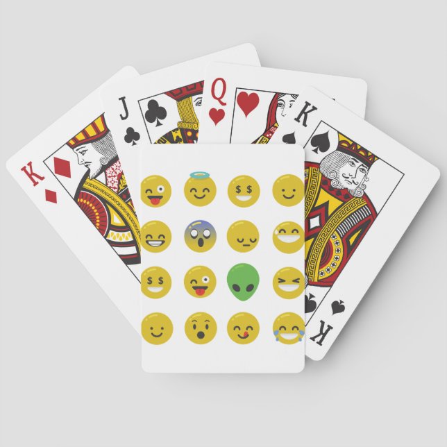 Baraja De Cartas cara feliz de la emoji (Reverso)