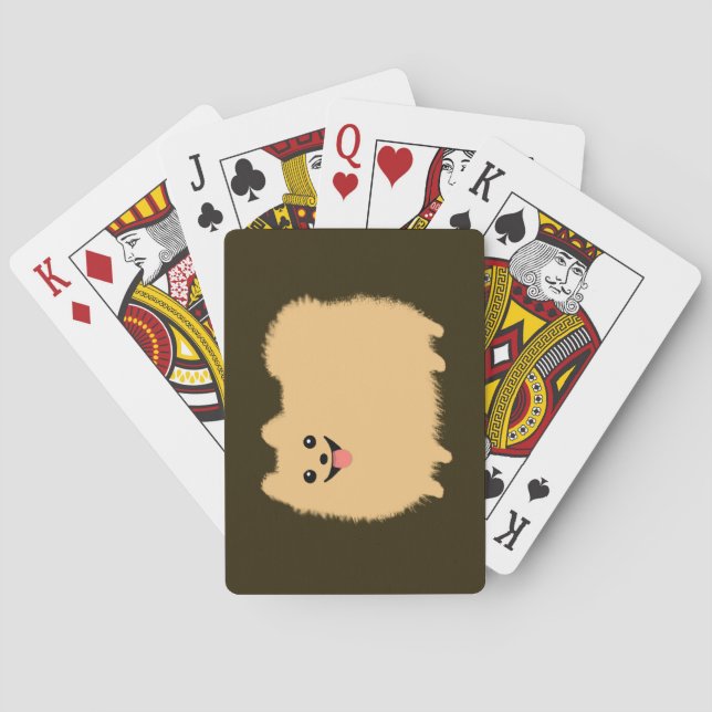 Baraja De Cartas Cara mullida linda Pomeranian (Reverso)