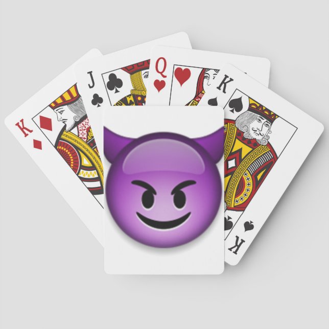 Baraja De Cartas Cara traviesa de la emoji (Reverso)