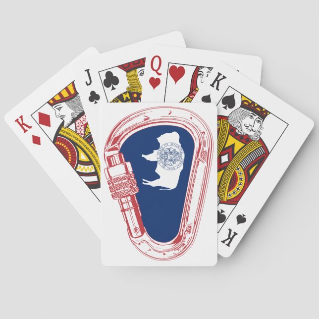 Baraja De Cartas Carabiner de escalada de bandera Wyoming (Reverso)