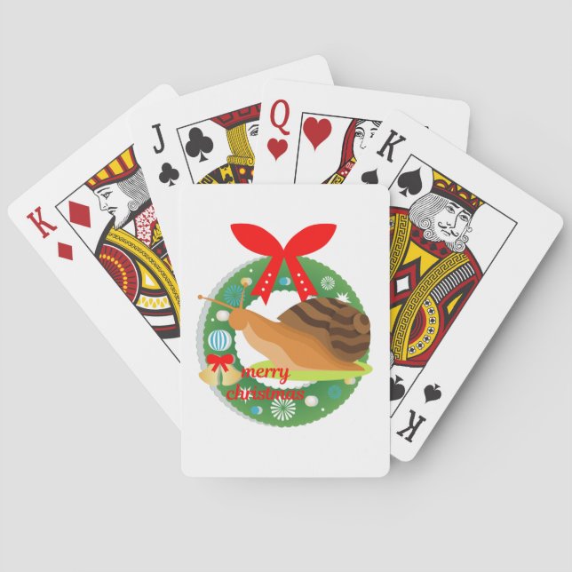 Baraja De Cartas caracol de navidad (Reverso)