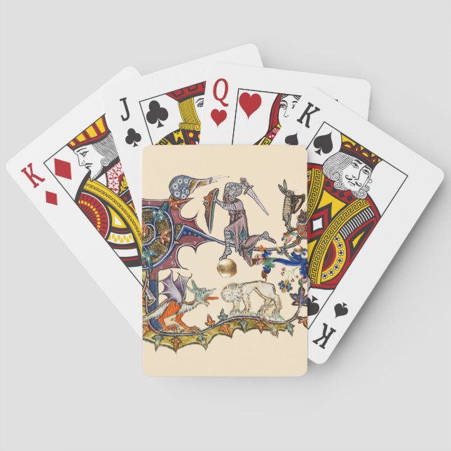 Baraja De Cartas Caracol medieval de guerra bESTIARIA contra caball (Reverso)