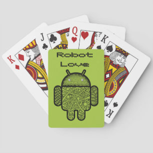 Baraja De Cartas Carácter de garabato de burbujas para el robot And