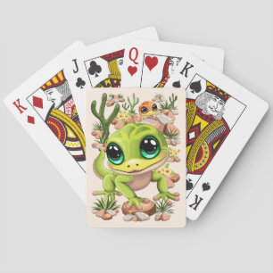 Baraja De Cartas Caracteres de dibujos animados de Baby Geckos Cute