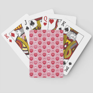 Baraja De Cartas caramelo colorido patrón de corazón día de San Val