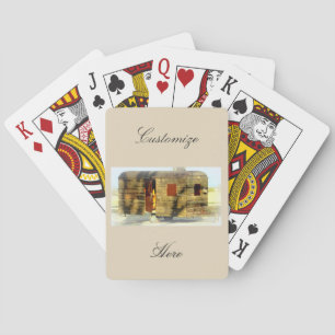 Baraja De Cartas Caravana de madera clásica de época